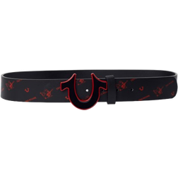 True Religion Horseshoe Buckle Belt - Black/Red