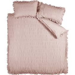 Catherine Lansfield Seersucker Frill Duvet Cover Pink (200x135cm)