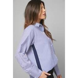 Wallis Stripe Pocket Side Tape Shirt - Blue