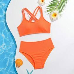 Shein Teen Girls Cut-Out Back Strap Bikini Set