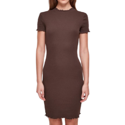 Urban Classics Rib Tee Dress - Brown