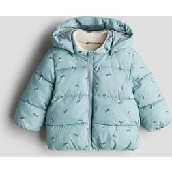 H&M Baby Vattenavvisande Pufferjacka - Ljus Dimgrön/Blommig
