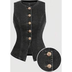 Shein Sleeveless Denim Top Casual Stretchy Skinny - Summer