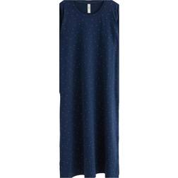 Lindex Ls Nightdress Aop Jersey - Marinblå