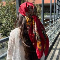Shein Bohemian Print Faux Silk Satin Scarf Bandana - Hijab