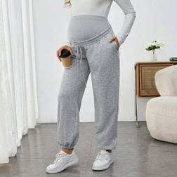 Shein Maternity Drawstring Pocket Straight Casual Pants