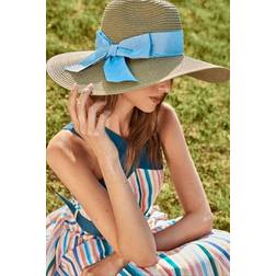 Coast Summer Straw Hat with Bow Detail - Khaki