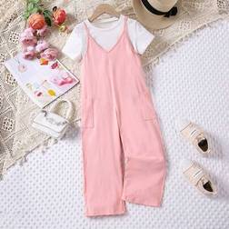 Shein Young Girls Solid Color Sleeveless Jumpsuit