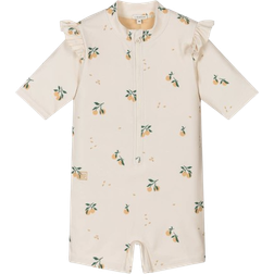 Liewood Girls Peach Print Sun Suit - Ivory