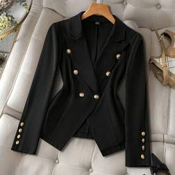Shein Spring Autumn Casual Double-Breasted Blazer