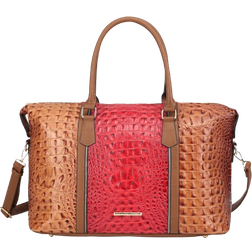MKF Collection Raven Croc Embossed Duffel Bag - Croco Cognac