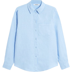 NA-KD Linen Shirt - Blue
