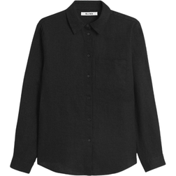 NA-KD Linen Shirt - Black