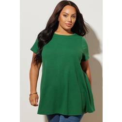 Yours Ribbed Soft Touch T-Shirt - Bright Green