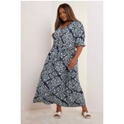 Yours Button Front Maxi Dress Women - Blue