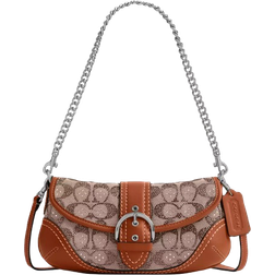 Coach Soho Bag 25 In Crystal Signature Jacquard - Silver/Burnished Amber