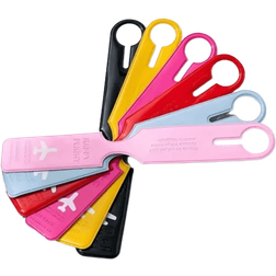 Shein 1pc Creative Plane Pattern Baggage Tag, Travel Accessories, Luggage Tag PU Leather Tag Suitcase Tag, ID Address Label, Airplane Boarding Tag, Travel Carrying Identification Tag Travel Essentials Travel Organizer For Beach Summer Vacation Back To School