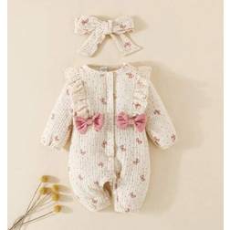 Shein Newborn Baby Girl Butterfly Print Cotton - Comfortable