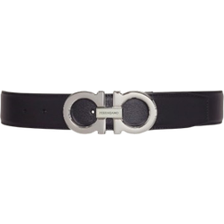 Ferragamo Reversible & Adjustable Double Gancini Belt - Black