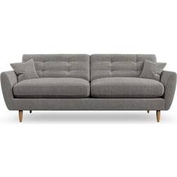 Dunelm Anders Tonal Plush Chenille Grey Sofa 224cm 4 Seater