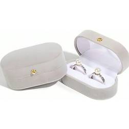 Shein Velvet Oval Ring Bearer Box Display Holder Case - Wedding Proposal Engagement Ceremony