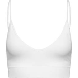 Lindex Seamless Ribbed V-Neck Soft Bra - White