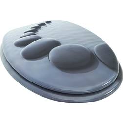 vidaXL Siège De Toilette Avec Couvercle MDF Pierres