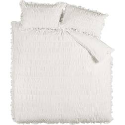 Catherine Lansfield Seersucker Frill Duvet Cover White (200x135cm)