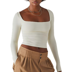 Free People Clean Lines Long Sleeve - White