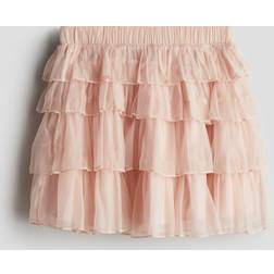 H&M Flounced Organza Skirt - Light Pink