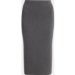 Tom Ford Fine Cashmere Cotton Rib Pencil Skirt - Dark Grey