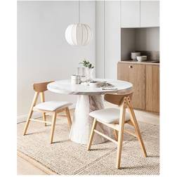 Beliani Set of 2 Padded Polyester Dining Chairs Kitchen Chair 2pcs