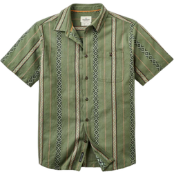 Passenger Chill Textured Short Sleeve Shirt - Wild Green Stripe