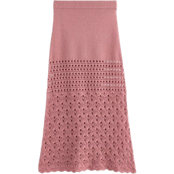 Lindex Hole Knitted Maxi Skirt - Pink