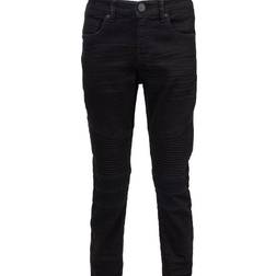 XRay Distressed Slim Fit Biker Moto Jeans - Jet Black (BXP-9613)