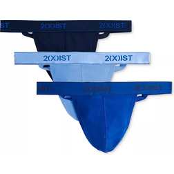 2(X)IST Essential Cotton Y-Back Thong 3-pack - Navy/Cobalt/Porcelain