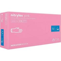 Mercator Nitrylex Powder Free Gloves 100-pack - Pink