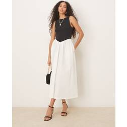 Nobody's Child Verity Drop Waist Organic Cotton Dress - Black/White