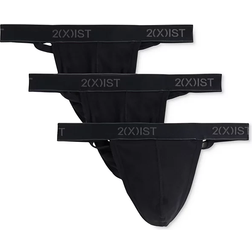 2(X)IST Essential Cotton Y-Back Thong 3-pack - Black
