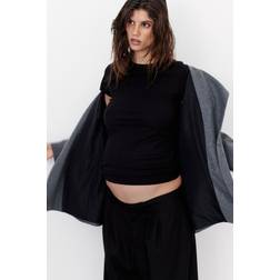 H&M Black MAMA Ribbed Top Size M