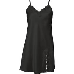 Lady Avenue Silk Night Dress - Black