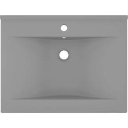 vidaXL Lavabo De Lujo Cerámica 60x46 cm Gris Claro