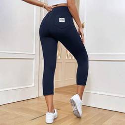 Shein Lässige Caprihose Im Slim Fit Mit Gesäßtaschen