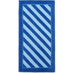 Dunelm Diagonal Stripe Beach Bath Towel Blue (140x70cm)