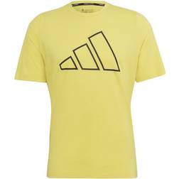 adidas Men Train Icons 3-Bar Training Tee - Impact Yellow