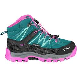 CMP Kid's Rigel Waterproof Mid-Calf Boots - Pink Lake Neon/Green