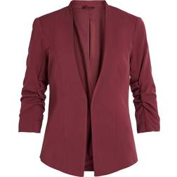 Vila 3/4 Sleeved Fitted Blazer - Carmine Red