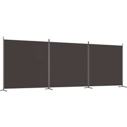 vidaXL 3-Panel Brown Rumsavdelare