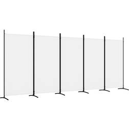 vidaXL 5-Panel White Room Divider