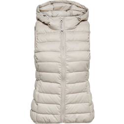 Only New Tahoe Quilted Gilet- Beige/Pumice Stone